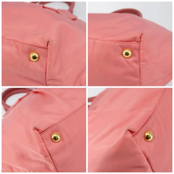 PRADA Tote Bag Nylon Pink Gold Auth 147954 - Picture 14 of 16
